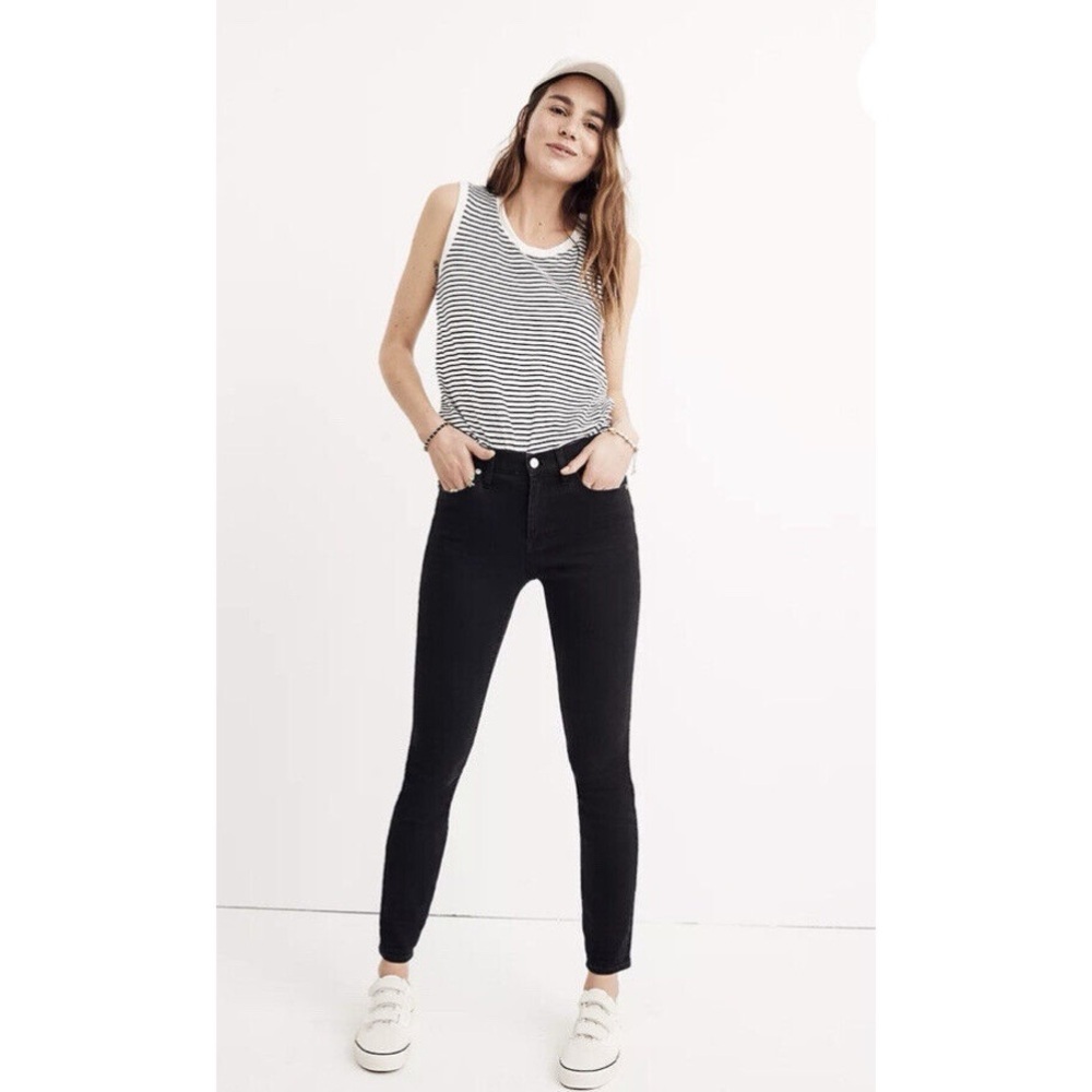 Madewell Women's 9” High-Rise Black Skinny Jeans - Picture 2 of 11